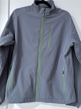 Roger Vivier Gray Jacket with Green Zipper Detail